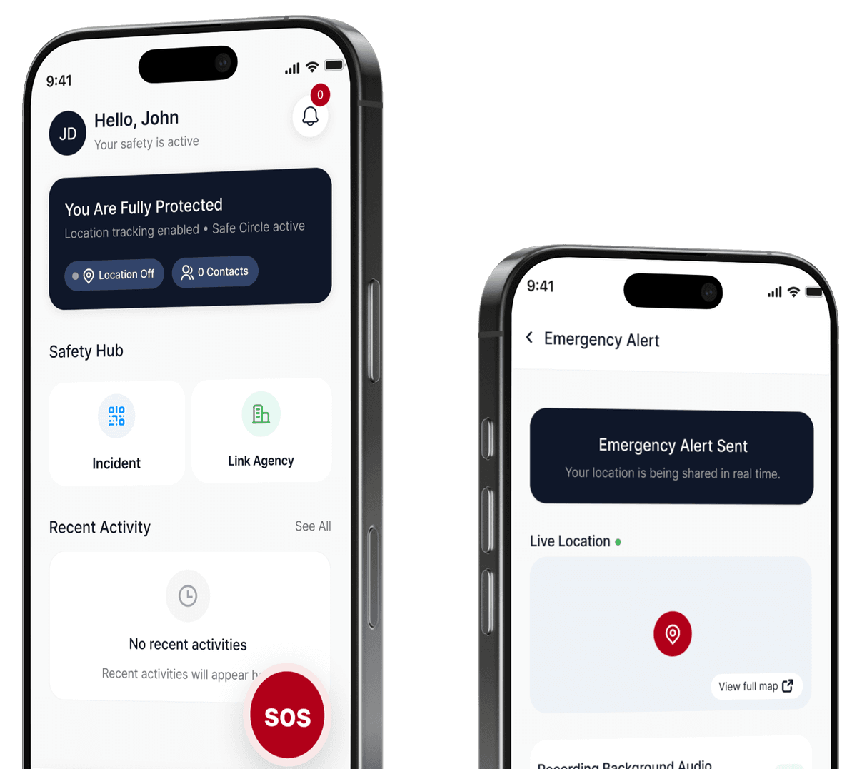 AMBA Safety App Screens